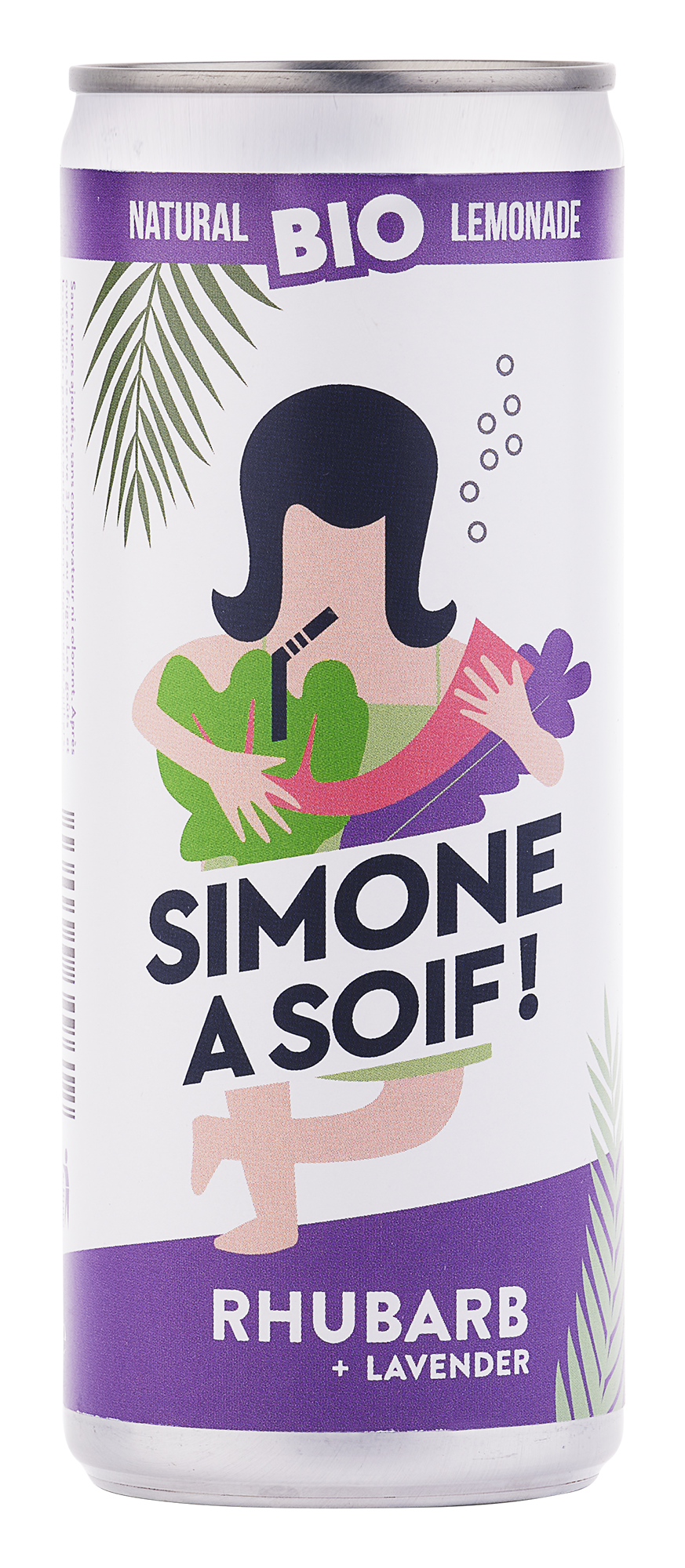 Simone a Soif rhubarbe + lavande pétillante